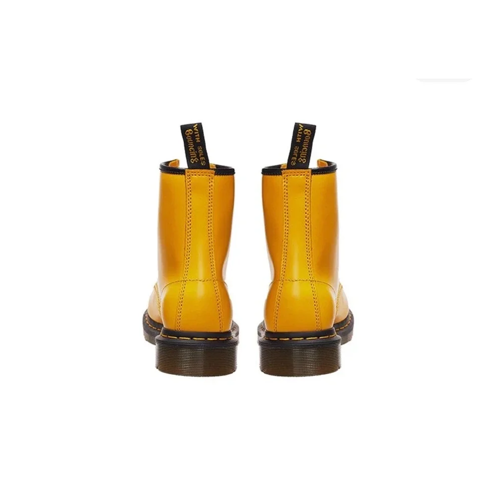 Dr. Martens 1460 J Youth Yellow Leather Side Zip Combat Boots Size 3 US